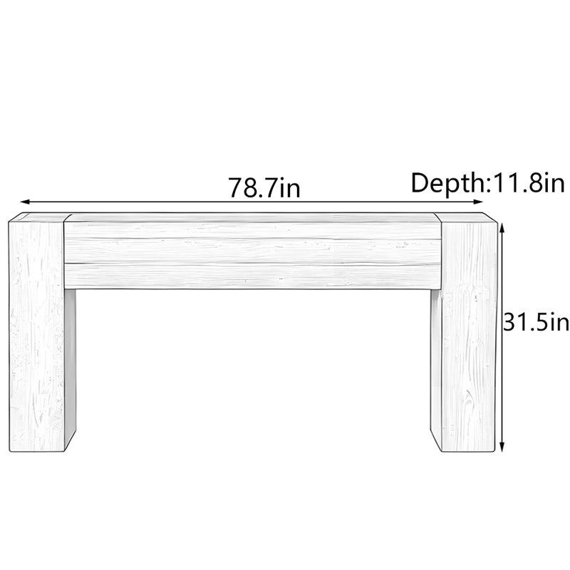 Console Wabi-Sabi, Brun, H 31,5 po x l 78,7 po x P 11,8 po