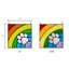 Panneau de vitrail de style Tiffany 7 po H Rainbow Paw Print
