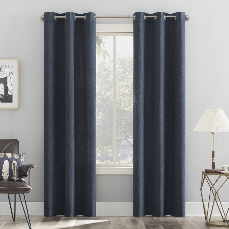 Panneau de rideau obscurcissant avec œillets Lydell, L 40 po x L 63 po, Gris anthracite