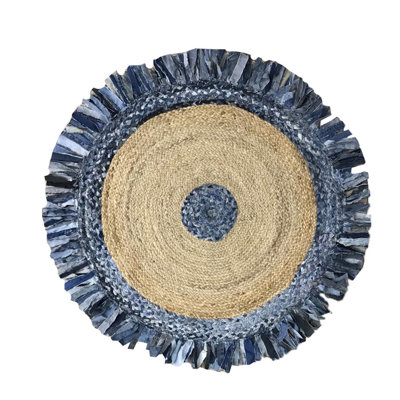 Roberto Tufted Cotton Denim/Natural Area Rug