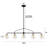 5 - Light Dimmable Sputnik Chandelier Modern Linear Chandelier Glass Chandelier For Kitchen Island