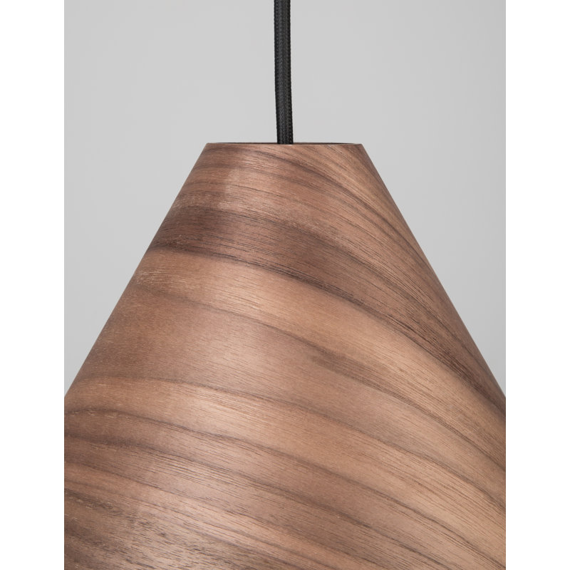 1 - Light Cone Pendant, Dark Walnut Wood