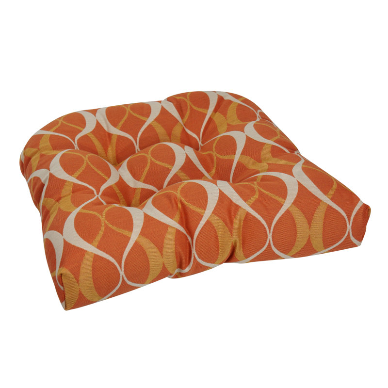 Outdoor 5'' Seat Cushion, Orange/Beige