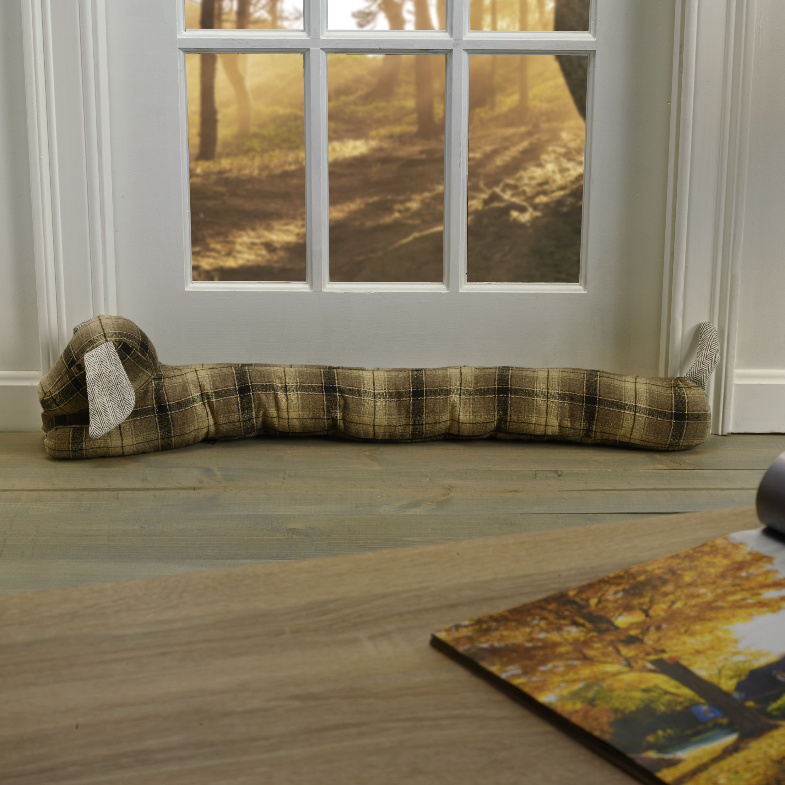 Elements Cute Draft Stopper Brown Tweed Dog Weighted Fabric Animal