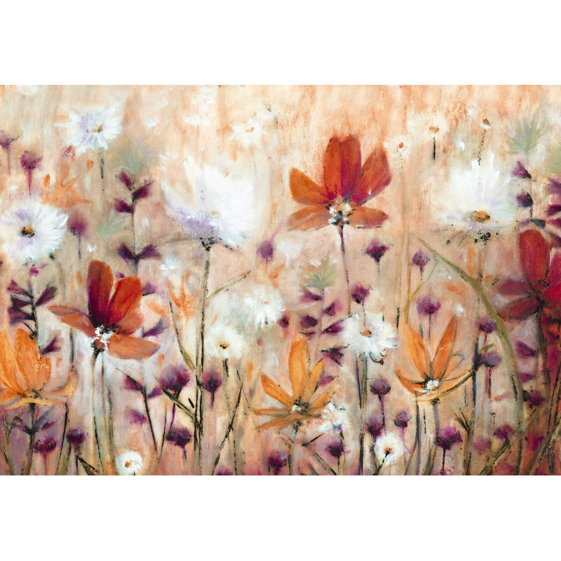 Multicoloured Flowers - Wrapped Canvas Print, 81cm H x 122cm W