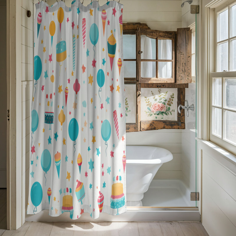 Festive Delight - Rideau de douche Premium, H 74 po x l 71 po