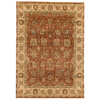 High-Quality Hand-Knotted Red And Cream Area Rug