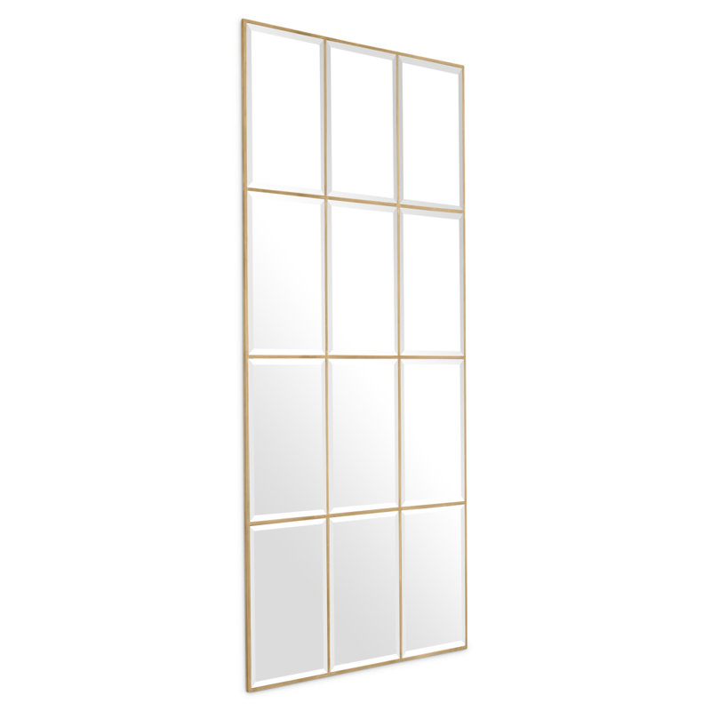 Kravis Stainless Steel Rectangle Wall Mirror, Brass