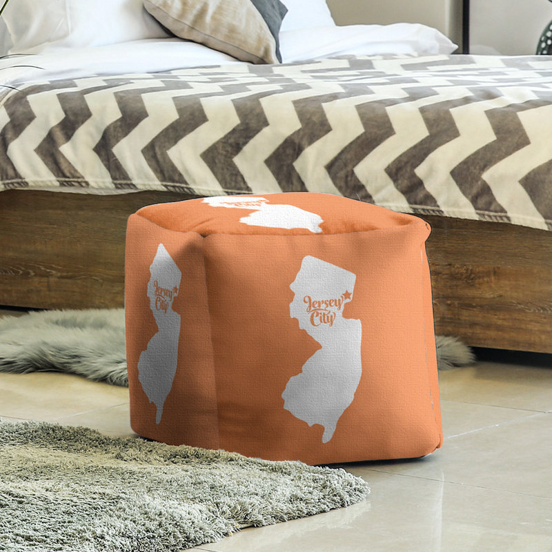 Repose-pieds cube jersey city new jersey, Orange
