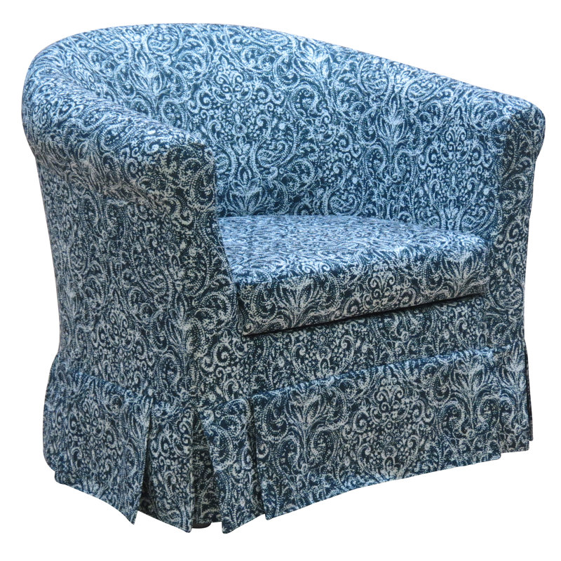 Fauteuil demi-tonneau en polyester de 30,5 po Cayeman, Bleu marine