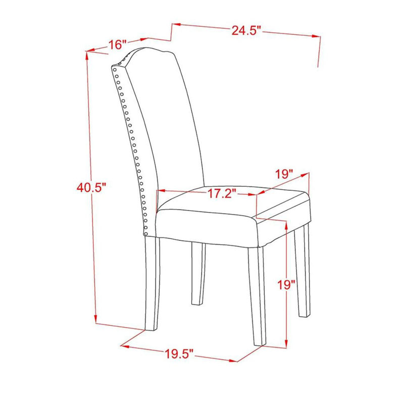 L'ensemble de mobilier de salle à manger 5 pièces comprend une table de salle à manger rectangulaire avec des pieds en V et 4 chaises Parsons en simili cuir pour étang, lin brossé blanc