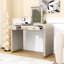 Bureau de coiffeuse classique en bois avec miroir rabattable, rangement caché et 2 tiroirs-969824185
