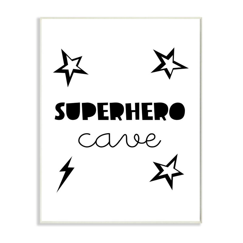 Impression d’art graphique, "super héros de caverne pour chambre d’enfant", H 19 po x l 13 po x P 0,5 po, Plaque murale