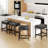 Modern Upholstered Counter Stools with Thick Wide Cushion-399016768-401906008