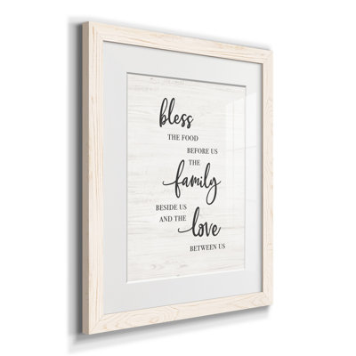 «Bless Family Love», reproduction d'art textuel sur papier encadré