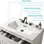 Lavabo intégré en céramique blanche Bb09-30-311, finition brillante, conception élégante, nettoyage et entretien rapides, rebord arrondi, profondeur de 29,76 po, largeur de 17,82 po, hauteur de 7 po, poids de 30,54 lb, matériau,