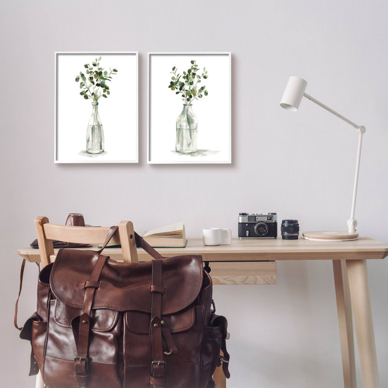 «Eucalyptus Herbal Bouquet Arrangement», ensemble de 2 giclées encadrées par Carol Robinson, H 14 po x l 11 po x P 1,5 po
