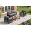 4 Seater Garden Set With Plastic Wood Coffee Table & Handrail, Polyester Rope Outdoor Set With Sofa And Armchairs, Weatherproof Outdoor Patio Sofa For Balcony And Terrace, Linen, Grey