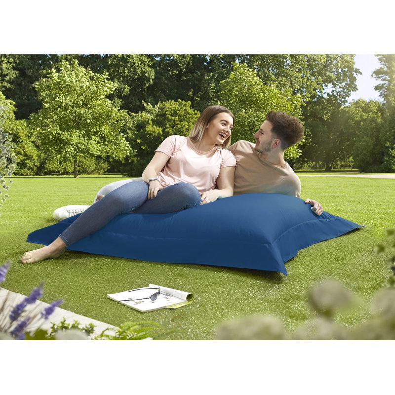 Bean Polyester Outdoor Friendly Refillable Bean Bag Chair & Lounger, Blue