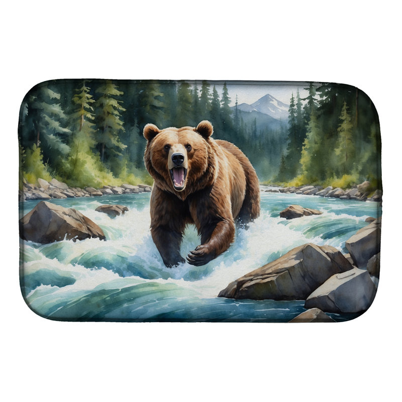 Tapis de séchage Alaskan Wilderness Grizzly Bear