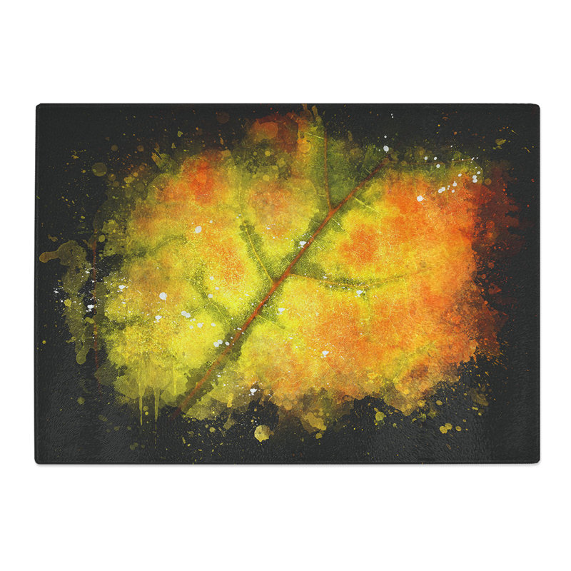Tempered Glass the Leaf of a Sycamore Tree Chopping Board, 28.5 cm x 39 cm