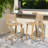 Fielder 28'' Seat Height Coastal Farmhouse Outdoor Armless Bar Stool With PE Wicker Seat And Acacia Wood Frame-113300772-112328612-112328613
