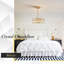 Lustre en cristal doré, lustre semi-encastré moderne 4 lumières