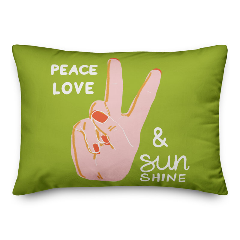  Housse de coussin rectangulaire et insert Peace Love Sunshine