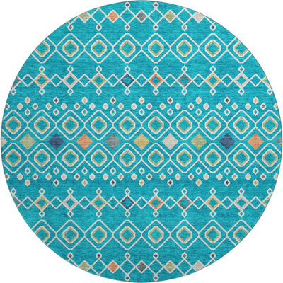 Premium Machine Washable Prisco Teal Rug