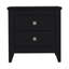 Table de chevet More, deux tablettes, quatre pieds, finition wengé noir, style moderne