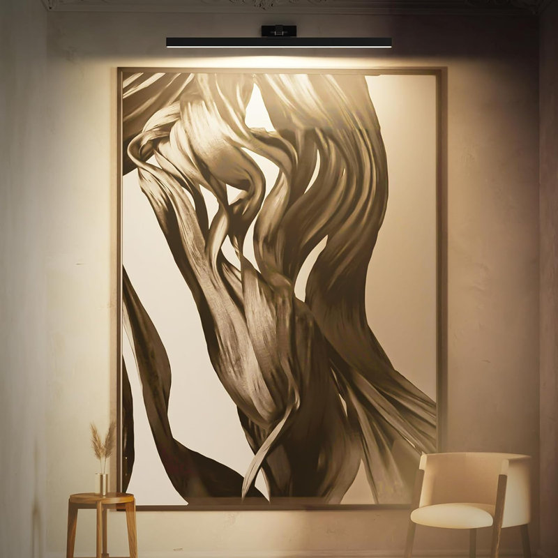 1 - Light Battery Operated Dimmable LED Wall Mounted Picture Light with Remote, Matte Black, 10.2cm H x 61cm W x 18.8cm D