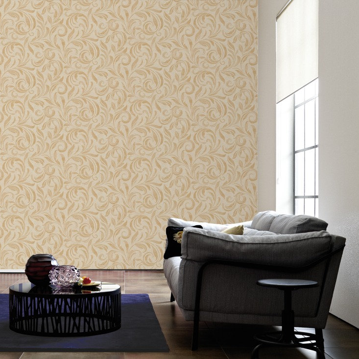 Nobile 10.05m x 70cm 3D Embossed Wallpaper, Beige, dark cream and metallic