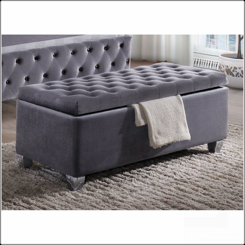 Banc de rangement capitonné