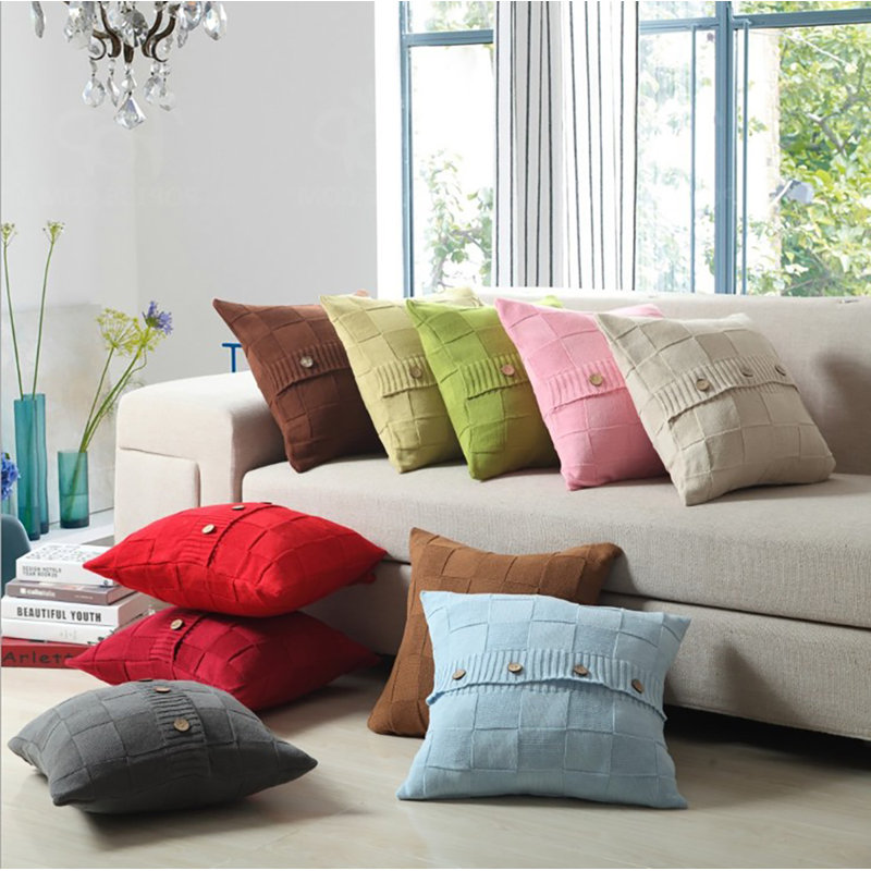 (Housse seulement) Paquet de 1 housse de coussin 100% coton, Gris foncé