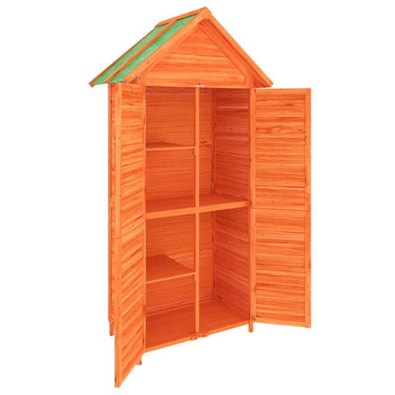 Cacapon 3 ft. W x 1 ft. D Solid Wood Overlap Apex Tool Shed, Brown