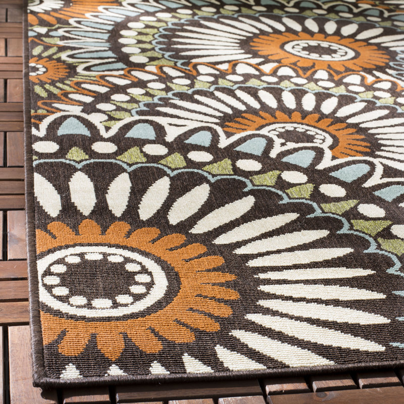 Centeno Performance Floral Indoor/Outdoor Area Rug, Square 6'7"