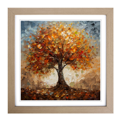 Tree Palette Knife No.2 - Single Picture Frame Print on Wood