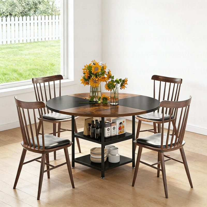 Rustic Kitchen Table,Wood Round Dining Table,Coffee Table