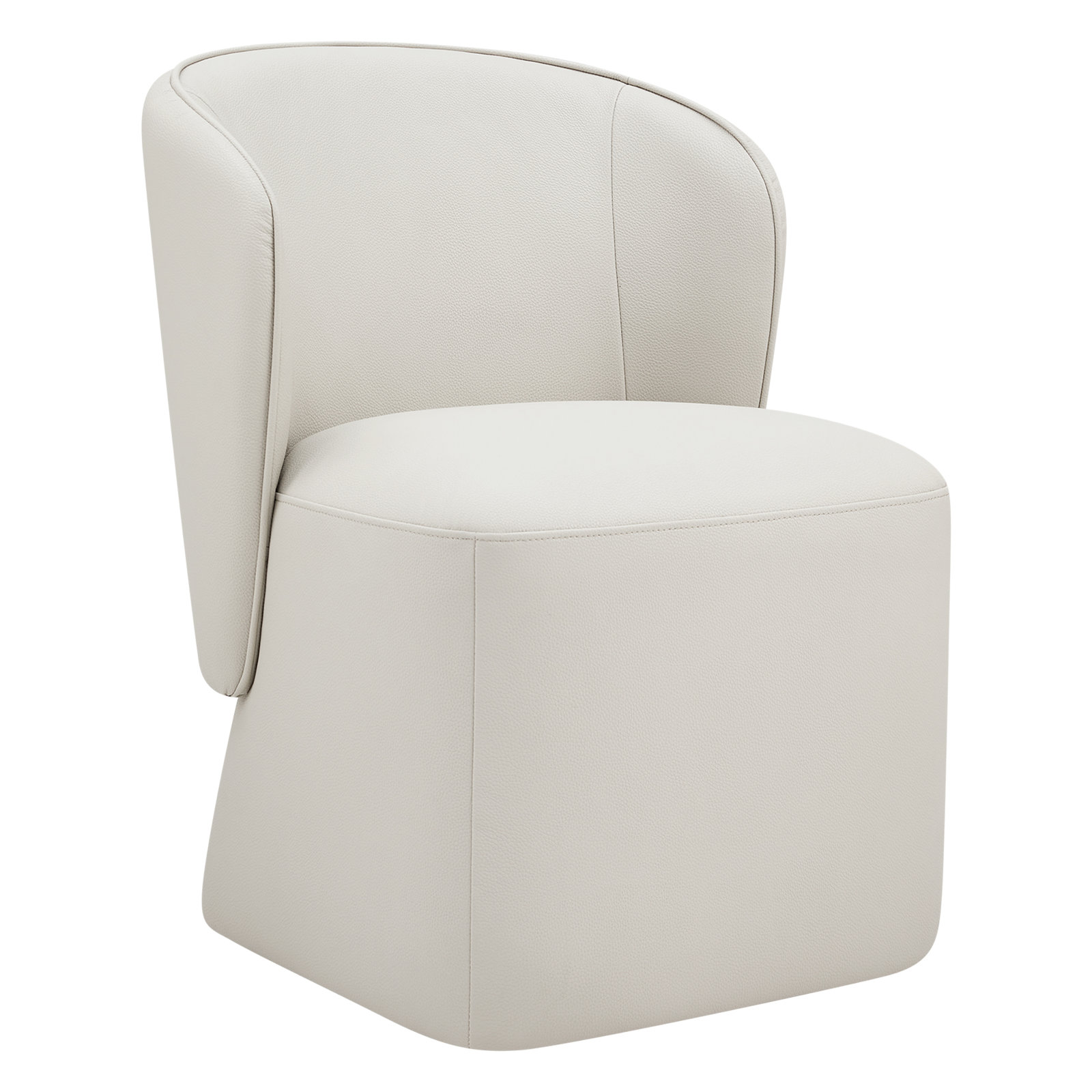 Niha Upholstered Dining Chair with Casters, Cream