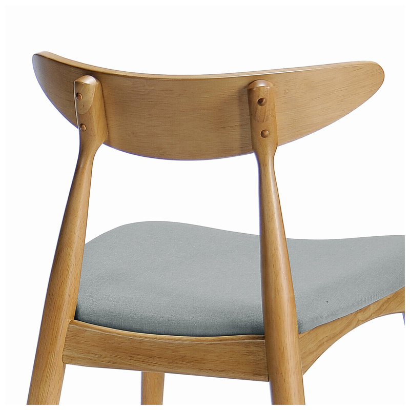 Christopher Knight Home 19.75" W x 22.5" D x 28.75" H Rubberwood Upholstered Dining Chairs (Set of 2), Light Gray