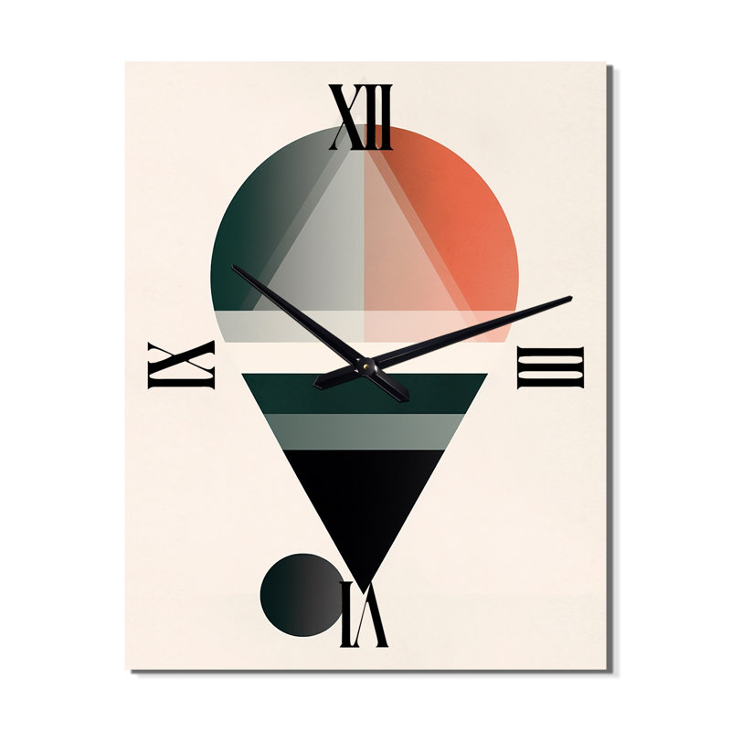 Visionary Retro Moon Geometric Minimalism II - Transitional Wall Clock Oversized, Medium