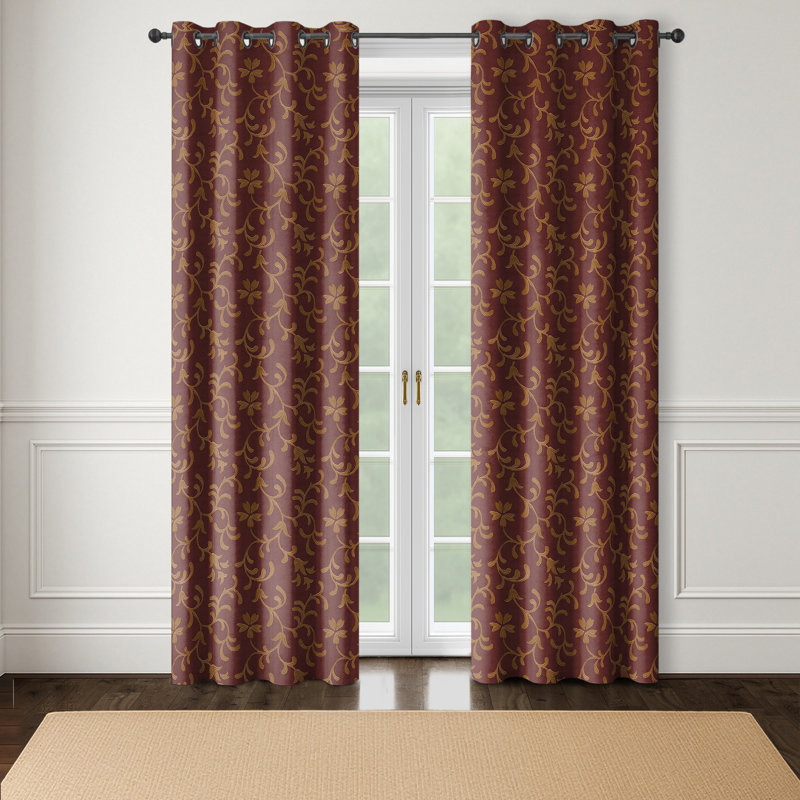 Paire de rideaux à œillets Casmir Garnet (l 50 po x L 132 po), Grenat, L 50 po x L 132 po