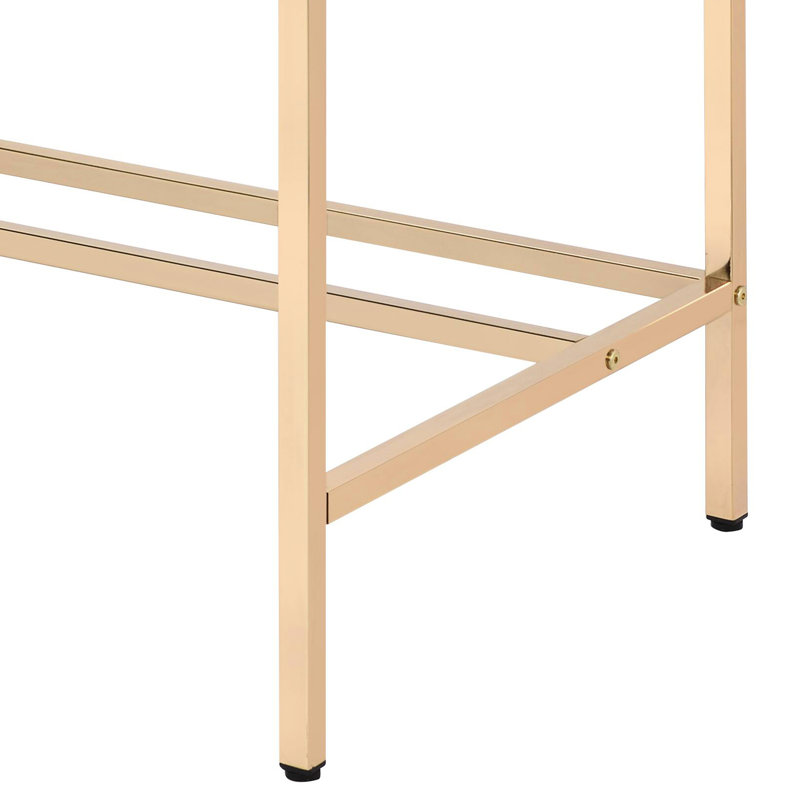 Rectangular Navy Blue And Gold Desk With Outlet Functions For Productive Environment Convenience