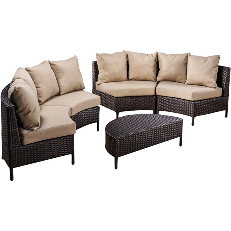 PT LIMON 5PCS SOFA SET, Beige/Brown