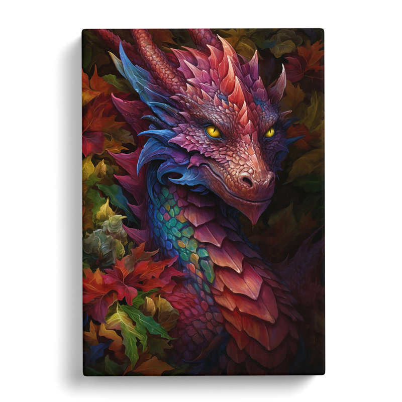 Dragon Tachisme - Print on Canvas, 76cm H x 50cm W x 3cm D