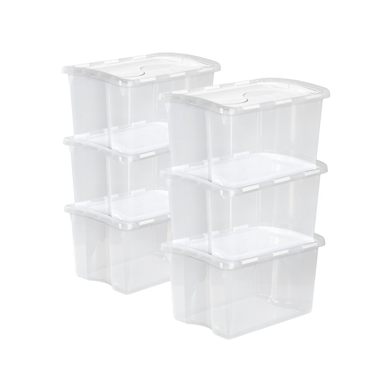 Sterilite Storage Box, Stackable Bin with Lid, Plastic Container to Organize Shoes and Crafts on Closet Shelves