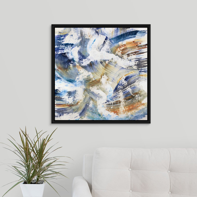 « bonbon tourbillon », peinture sur toile, H 25,7 po x l 25,7 po x P 1,75 po, Cadre flottant noir