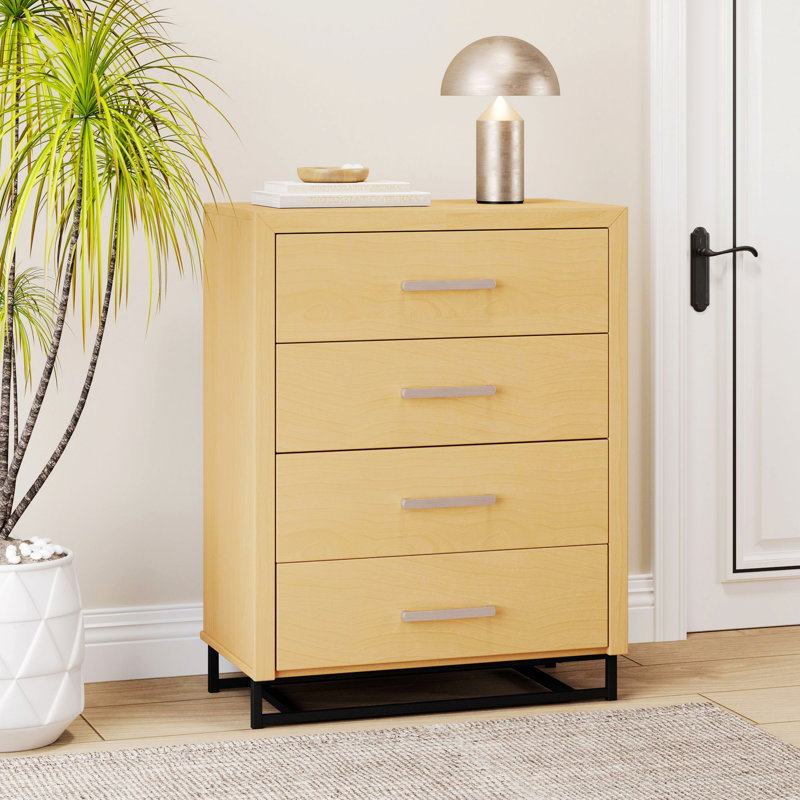 Commode 4 tiroirs l 31,15 po Courtnee, Noyer / noir