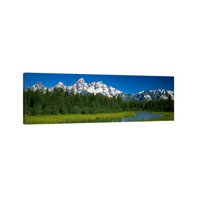 Mountain Landscape, Teton Range, Grand Teton National Park, Wyoming, USA by Panoramic Images - Wrapped Canvas Panoramic Gallery-Wrapped Canvas Giclée