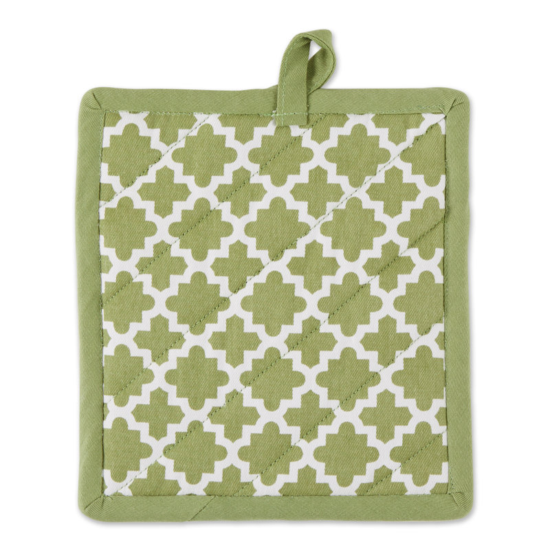 Ensemble gant de cuisinier et poignée, Vert antique
